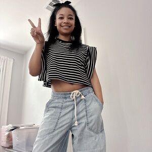 Endless Rose stripe crop top